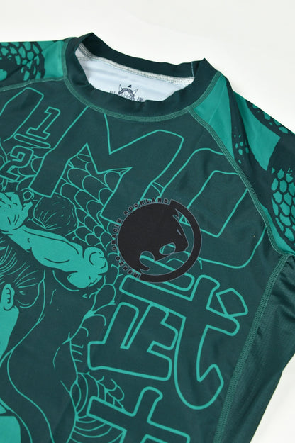 Half-Sumo x Renzo Gracie Rockland Rash Guard – Green Samurai Design