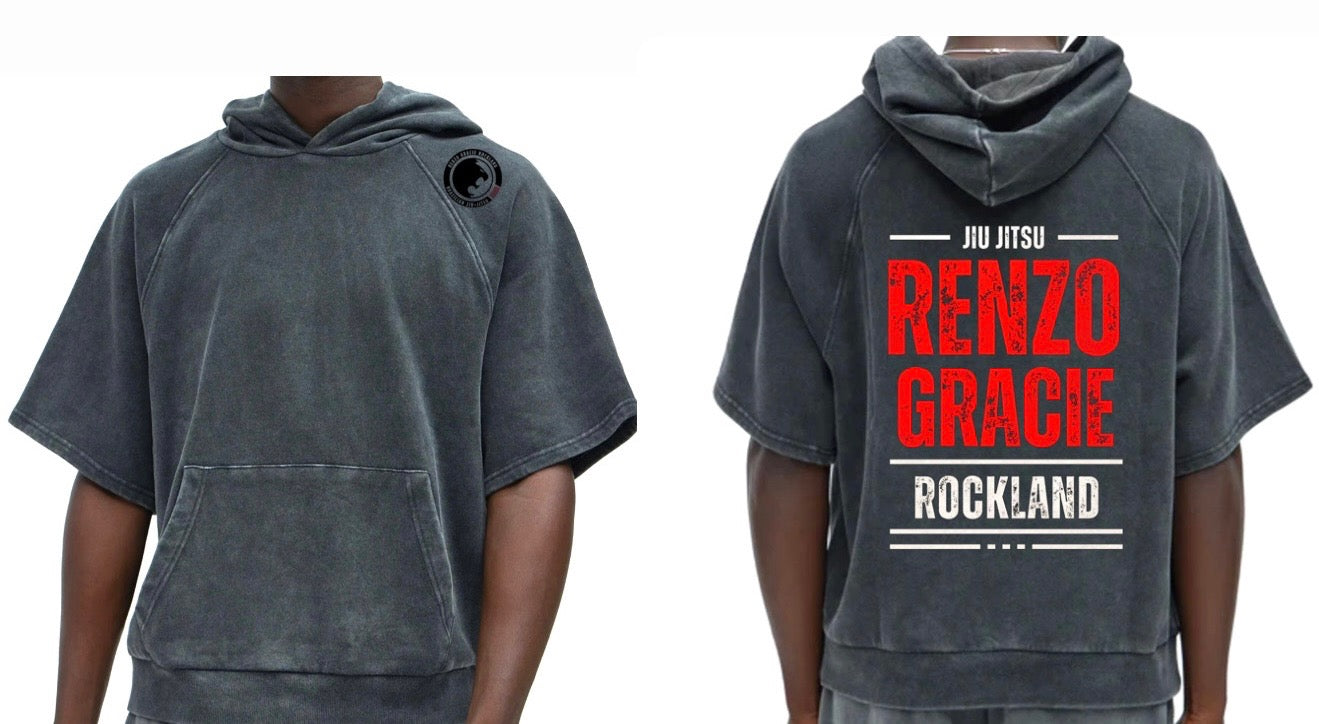 Vintage Black Renzo Gracie Rockland Hoodie – Short Sleeve