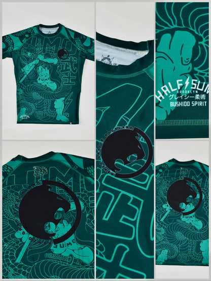 Half-Sumo x Renzo Gracie Rockland Rash Guard – Green Samurai Design