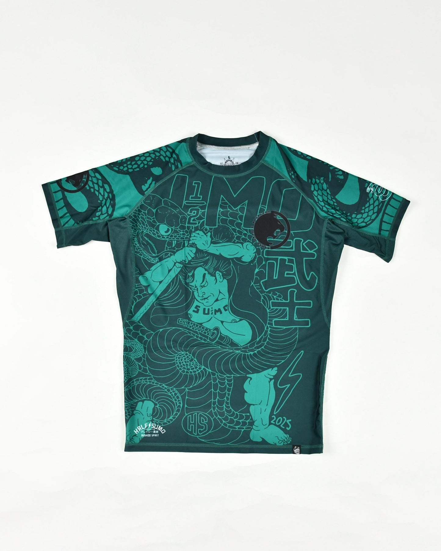 Half-Sumo x Renzo Gracie Rockland Rash Guard – Green Samurai Design