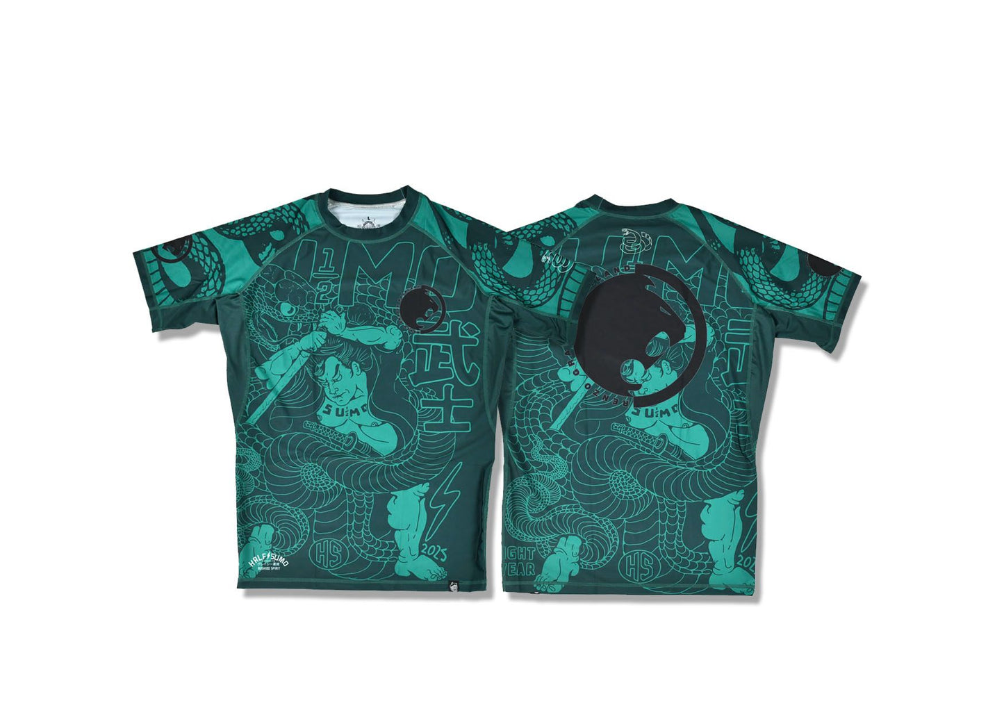 Half-Sumo x Renzo Gracie Rockland Rash Guard – Green Samurai Design