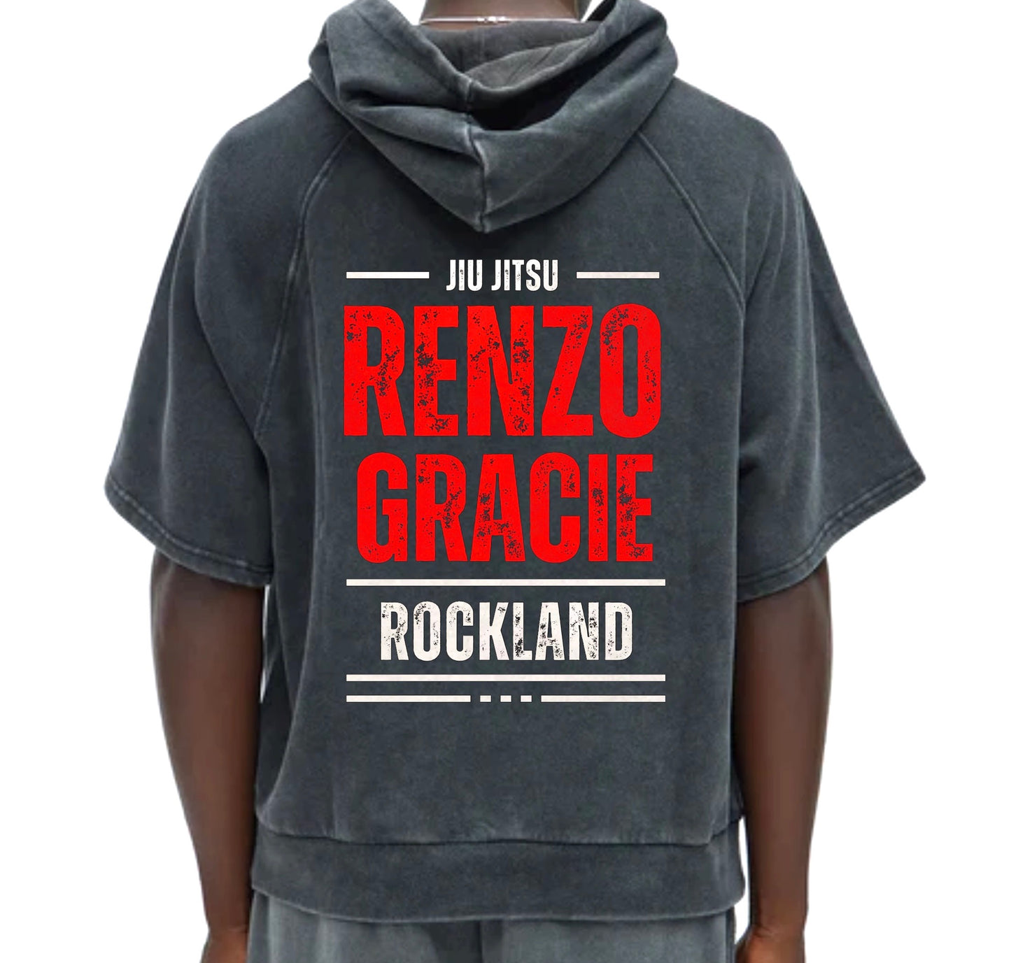 Vintage Black Renzo Gracie Rockland Hoodie – Short Sleeve